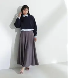 新品☆切替フレアロングスカート NATURAL BEAUTY BASIC