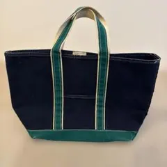 ギザタグL.L.Bean デラックストートLARGEネイビーグリーン極美