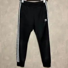 古着 adidas アディダス トラックパンツ ブラック ホワイト 黒 白 M