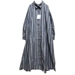 新品未使用OLIVE des OLIVEネイビー ストライプ シャツワンピースF