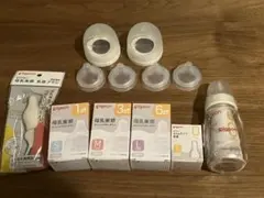 pigeon ピジョン　母乳実感 乳首+スリムタイプ哺乳瓶付き+ブラシ　セット