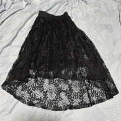 フレアスカート 黒 レース　タグ無し