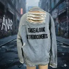 古着 ANAP ダメージGジャン 体型カバー Y2K 韓国ストリート 背面ロゴ