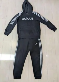 【adidas】子供用　スウェット上下セット　セットアップ　150　140　黒