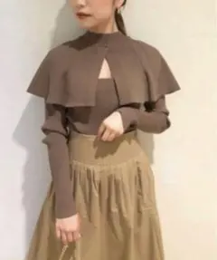 定価1.3万 SNIDEL スナイデル 2way ケープ ニット プルオーバー