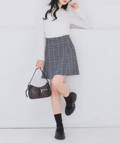 Honeys レースアップミニスカート　チェック