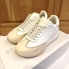 【箱あり】ステラマッカートニー 厚底 スニーカー 白×ストライプ 24cm