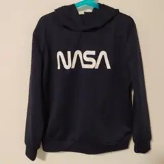 NASA ネイビー フード付きパーカー