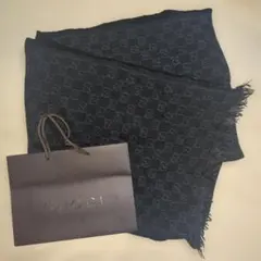 GUCCI 구찌 GG 무늬 울 머플러 스톨 블랙
