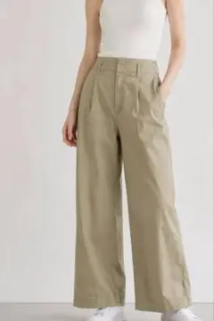 UNIQLO ユニクロ　チノ ワイドパンツ ベージュ ハイウエスト M