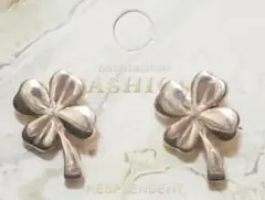 高級 CHANEL シャネル ピアス Pierce クローバー 四葉 クリア 耳