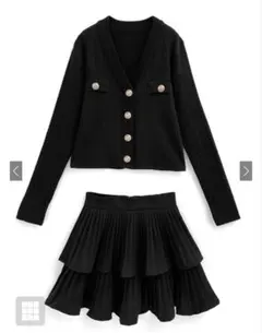 GRL th020 カーディガン✖️ティアードミニスカートセットアップ