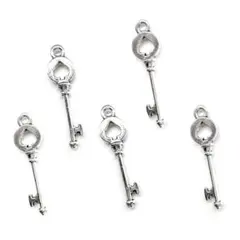 鍵チャーム　トランプ・スペード型　シルバー　5個