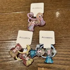 ディズニー　プリンセス　ヘアゴム　キッズ　ヘアアクセ　ラプンツェル　エルサ　ベル