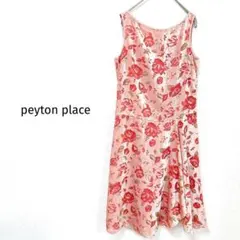 ペイトンプレイス　ノースリーブ　ひざ丈ワンピース　花柄　日本製　春　夏　小柄