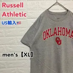 ●T531【US輸入】カレッジ Tシャツ グレー系 men's【XL】