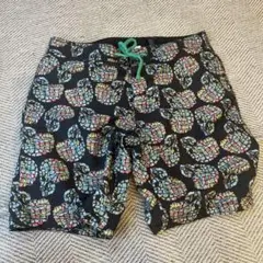 ドクロ　総柄　ハーフパンツ　ナイロン製