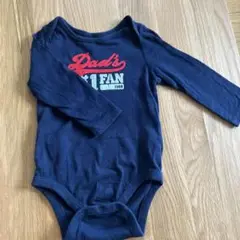 【80】babyGAP 長袖ロゴロンパース ネイビー