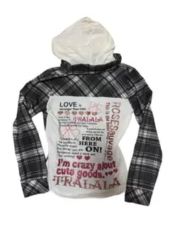 TRALALA フード付き チェックシャツ