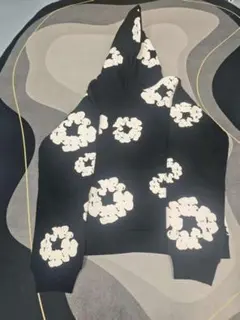 【DENIM TEARS】ブラック花柄 コットンパーカー