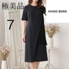 極美品☆HUGO BOSS プリーツ　切替　ワンピース 7 ブラックのサムネイル
