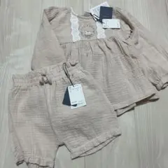 コトリ　ガーゼチュニック　長袖チュニック　セットアップ　セトア　ショートパンツ