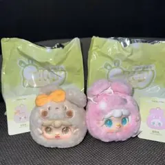 yooki cutely rabbit 顔 ぬいぐるみ ストラップ セット