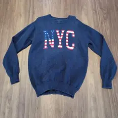 レイジブルー　NYCデザイン ニットセーター ネイビー　Lサイズのサムネイル