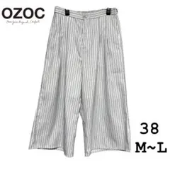 OZOC オゾック ストライプ ガウチョパンツ 38 M~L