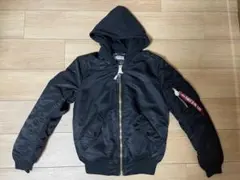 【新品】MA-1 （フード脱着可能）未使用 タグ付き アルファ XS スリム 黒