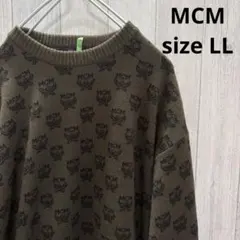 エムシーエム MCM総柄 ロゴ ニットセーター ブラウン系 y2k
