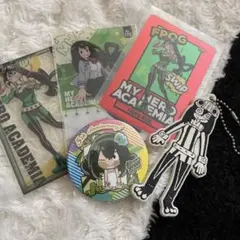 僕のヒーローアカデミア 蛙吹梅雨 ラバーキーホルダー 缶バッジ カード