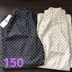 GU GIRLS リネンブレンドプルオンワイドパンツ 150