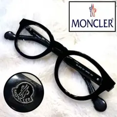 美品✨MONCLER ML5006 ブラック メガネ クリアレンズ
