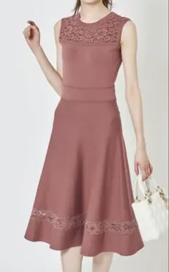 tocco closet luxe ノースリーブニットワンピース(ローズピンク)