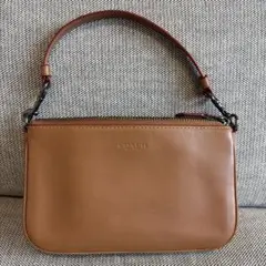 COACH ブラウンレザー ハンドバッグ アクセサリーポーチ