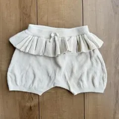 p*g様 ママラク　かぼちゃパンツ　ホワイト　リボン　ニット