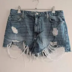 美品 FOREVER21 フォーエバー21【M/L】 ダメージショートパンツ