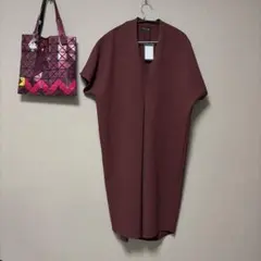 新品Ｖカット　コク-ンワンピース　 ワインレッドのサムネイル