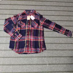 【新品】CUBE SUGAR 長袖チェックシャツ M ネイビー系