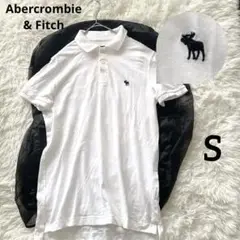 アバクロンビー&フィッチ アバクロ A&F 白 半袖ポロシャツ メンズ S