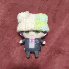 《緑系×白》にじぱぺっと ぬい服 10cm 猫耳ニット帽 リボン