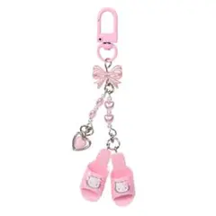 【匿名配送】サンリオ シークレットキーホルダー ミニチュアキルト ピンクスリッパ