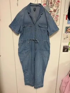 GAP DENIM 半袖 デニム サロペット オールインワン XXLのサムネイル