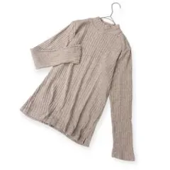 良品✨サマンサモスモス（F）綿100%リブ カットソー ベージュ フリルネック