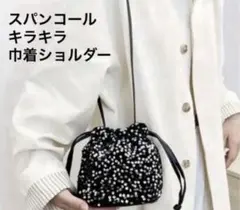 【美品】キラキラ スパンコール 巾着ミニバッグ ショルダーバッグ