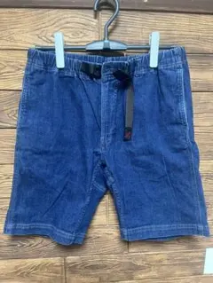 GRAMiCCi ダークブルー ショートパンツ 調整可能ベルト付き