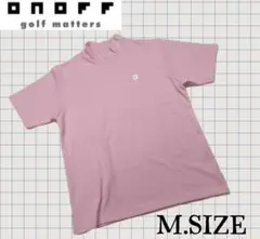 n79【ONOFF】 ゴルフ モックネックシャツ ピンク Mサイズのサムネイル