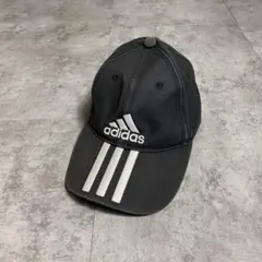 00's アディダス　刺繍パフォーマンスロゴ　ブラック　ベルトバック　キャップ