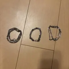 シルバーチェーンブレスレット 3点セット